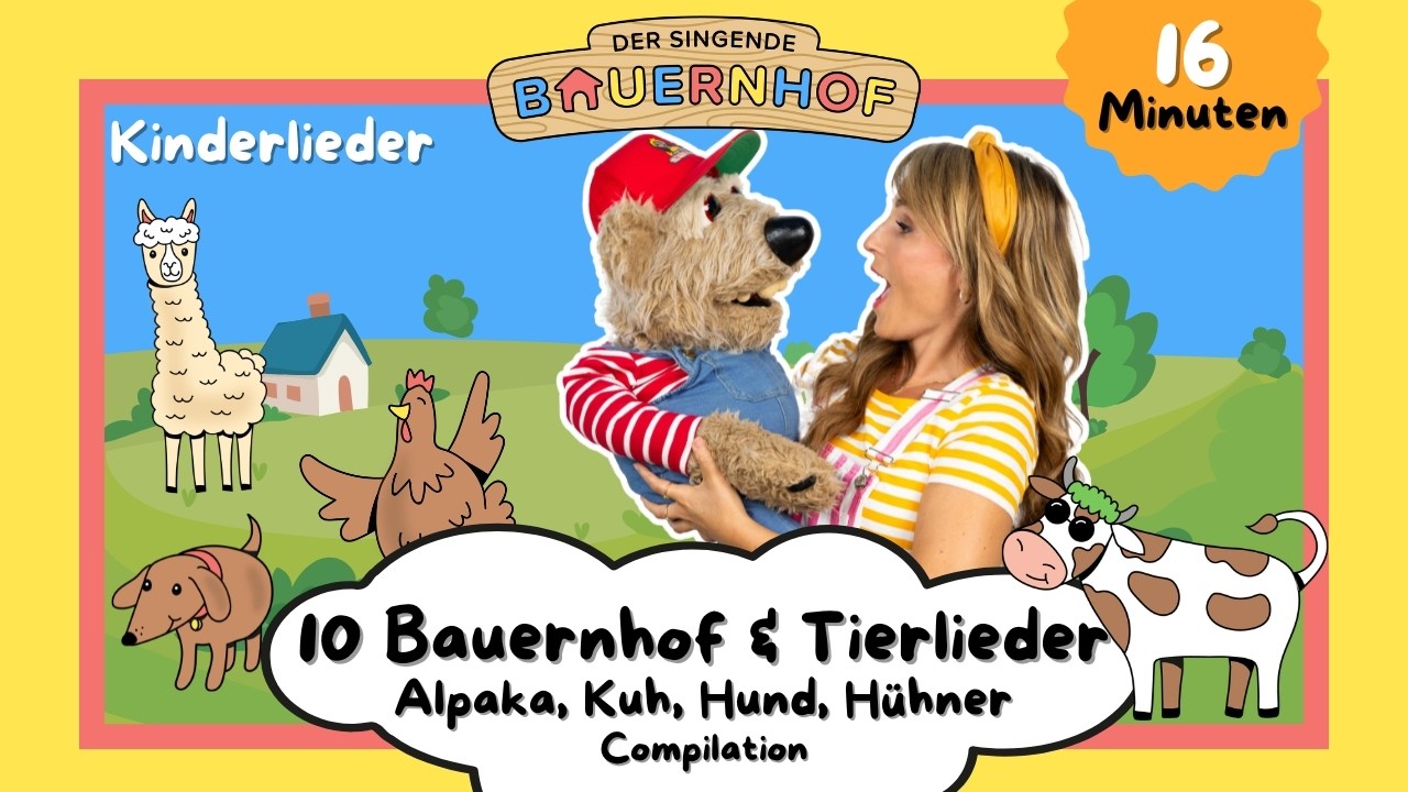 10 BAUERNHOF & TIERLIEDER 🚜 Alpaka, Kuh, Hund & mehr | Kinderlieder Mix | Der singende Bauernhof