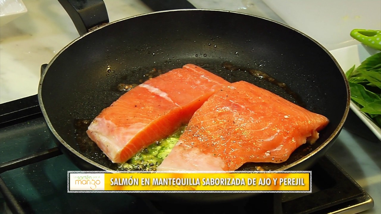 Salmón En Salsa De Aguacate - Salmón En Mantequilla De Ajo | La Sartén Por El Mango