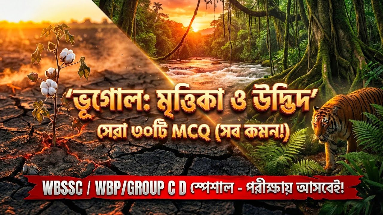 ভারতের মৃত্তিকা ও স্বাভাবিক উদ্ভিদ ৩০টি MCQ | Geography for WBSSC Group C & D 2026