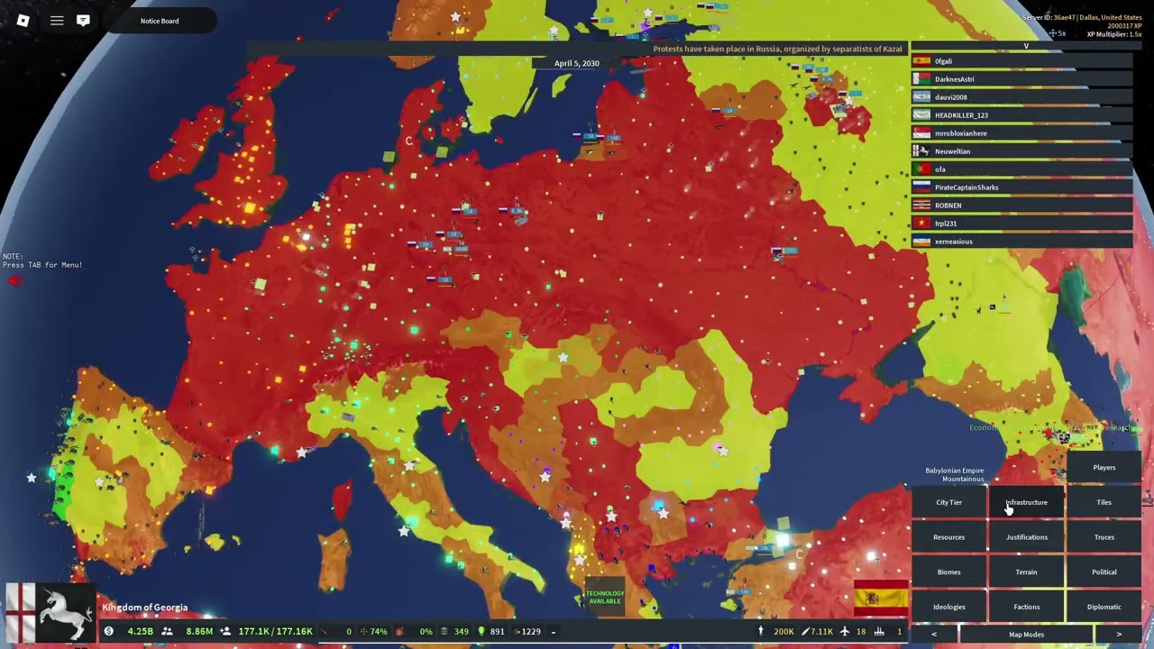 Russia n Georgia vs Iberia Rise of Nations Roblox crazy 2v2/3