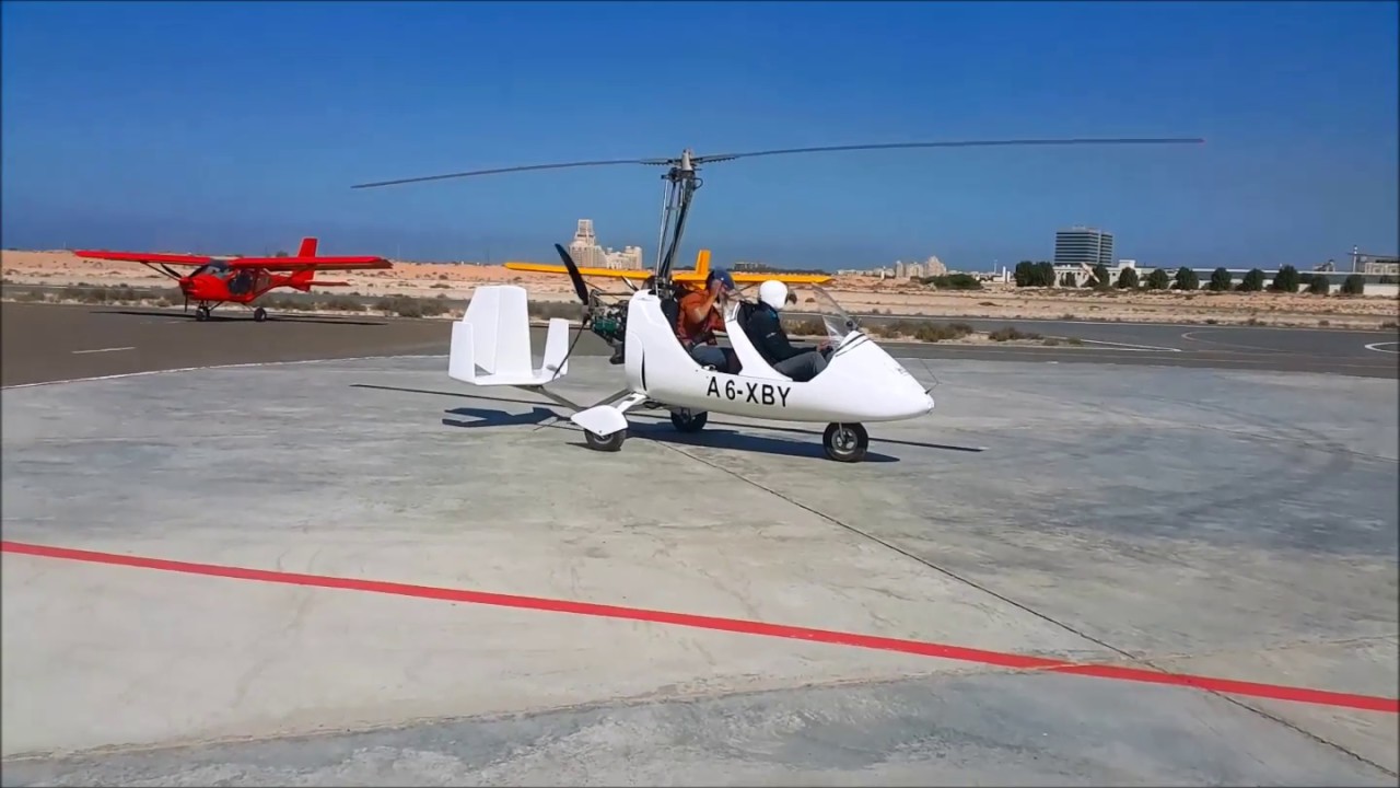 Jazirah Aviation Club Aeroprakt and Gyro flying for fun over Ras Al Khaimah UAE in very nice weather