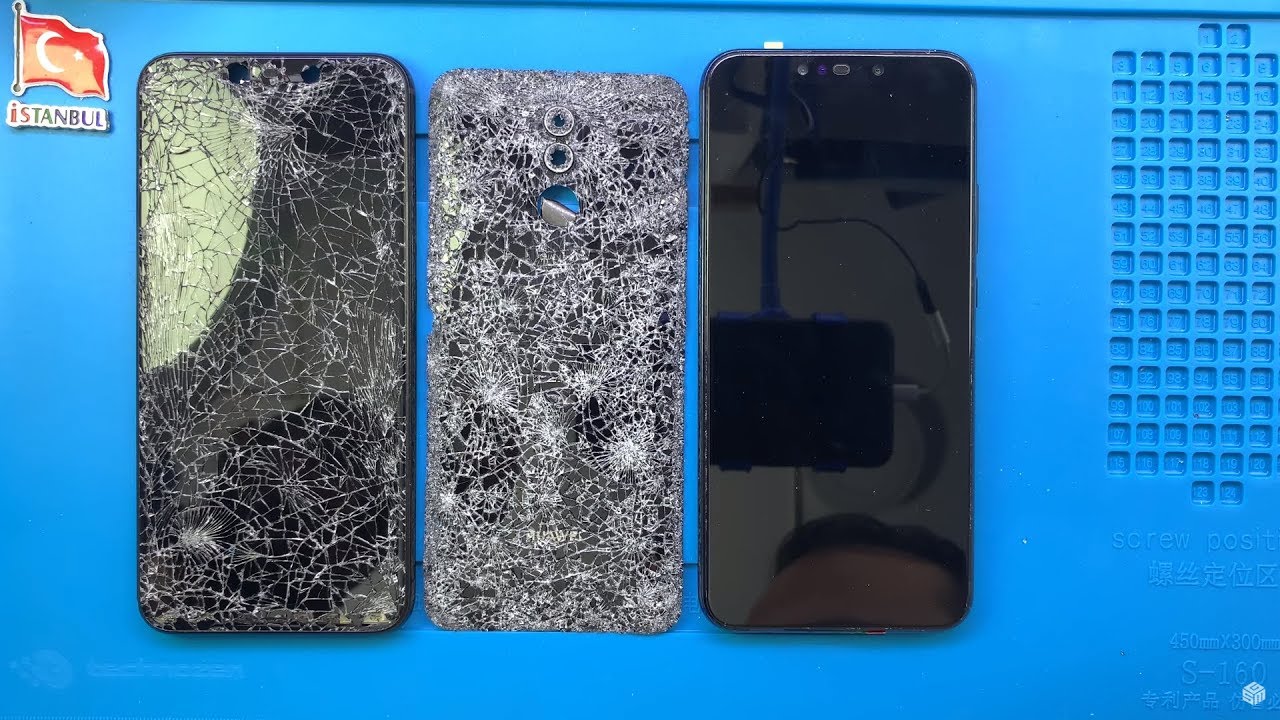 Выпал из самолета !! Замена экрана Huawei Mate 20 Lite и крышки заднего стекла