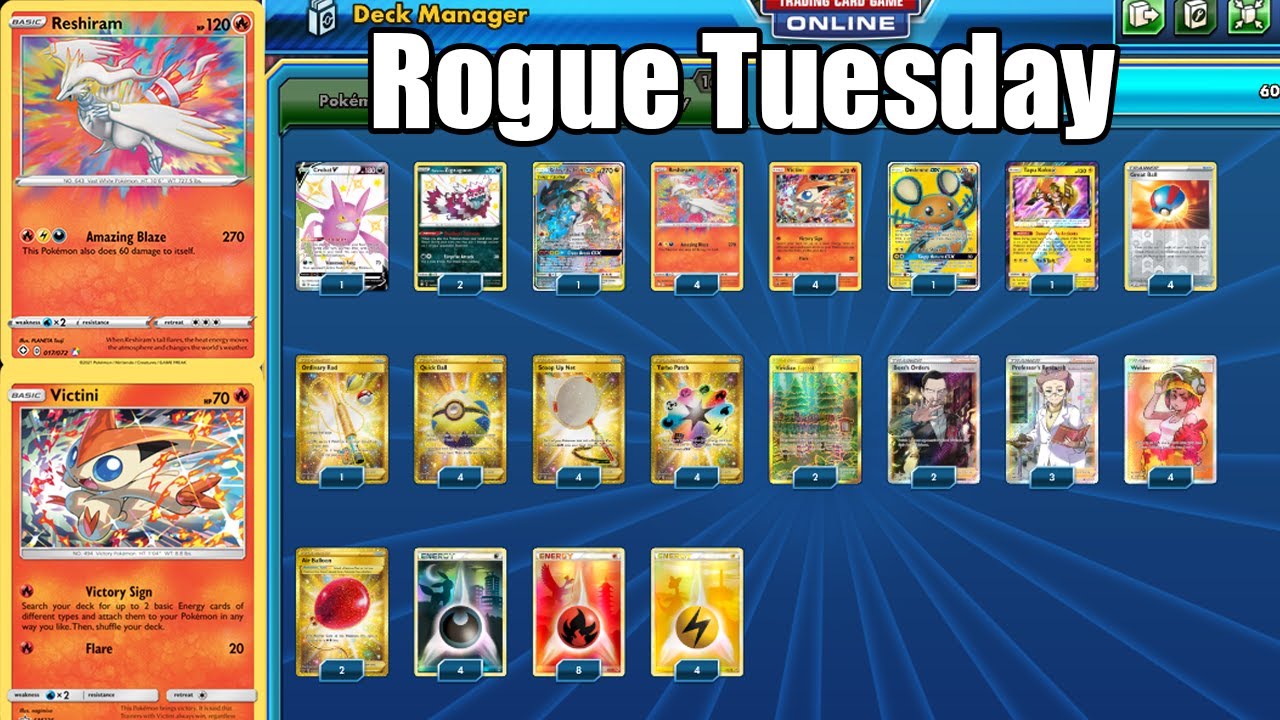 Rogue Tuesday. Amazing Rare Reshiram/Victini. Turn 1 270 Damage!