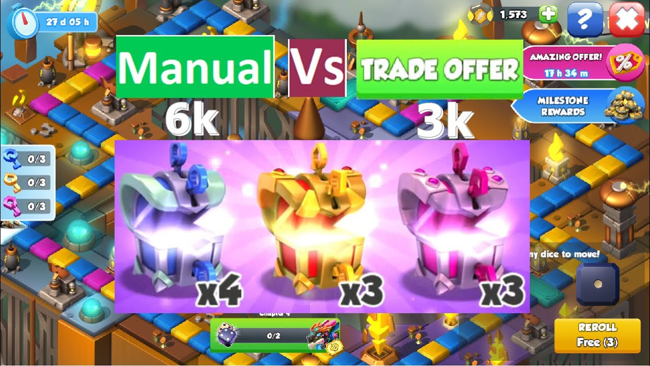 Manual vs Trade offer Dragon board Rolling-Dragon Mania Legends | Origin of Energy Ancient Event