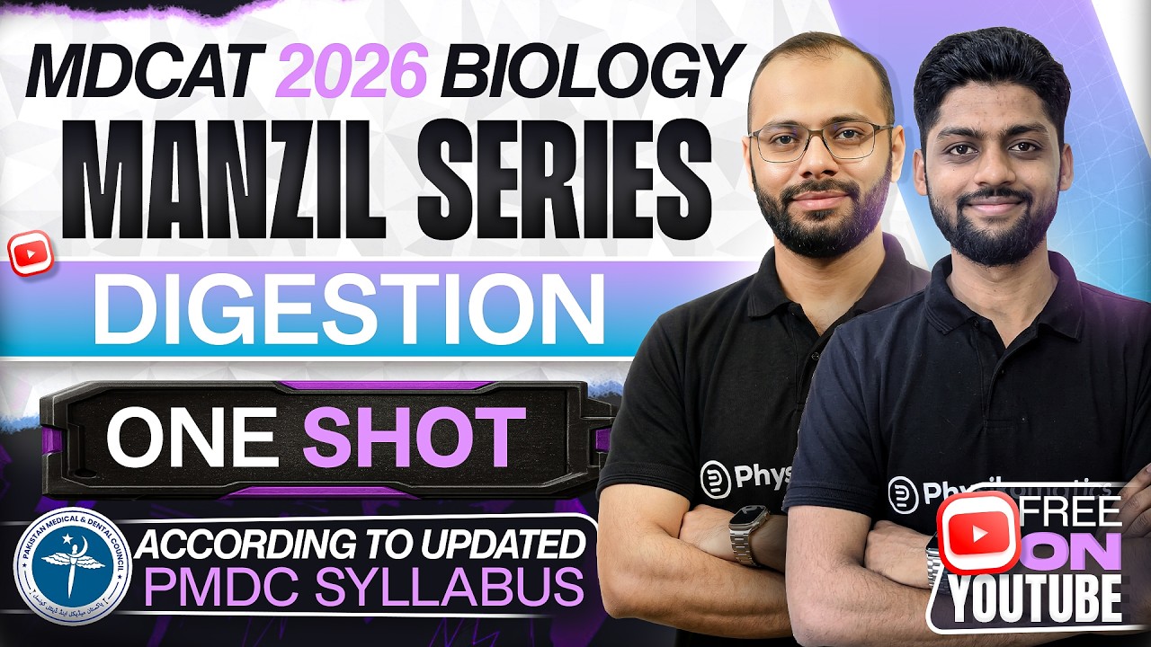 🚀 DIGESTION | Complete Chapter in ONE SHOT | MDCAT 2026 Biology | Manzil Series | PMDC MDCAT