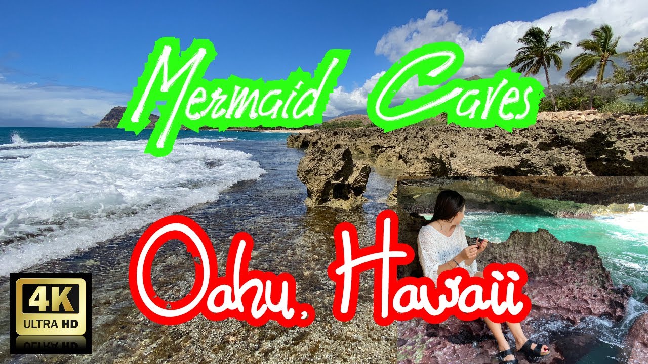 Mermaid Caves, Nanakuli Beach Park | Oahu, Hawaii | Virtual Tour [4K 60fps]| Relaxation Beach Walk