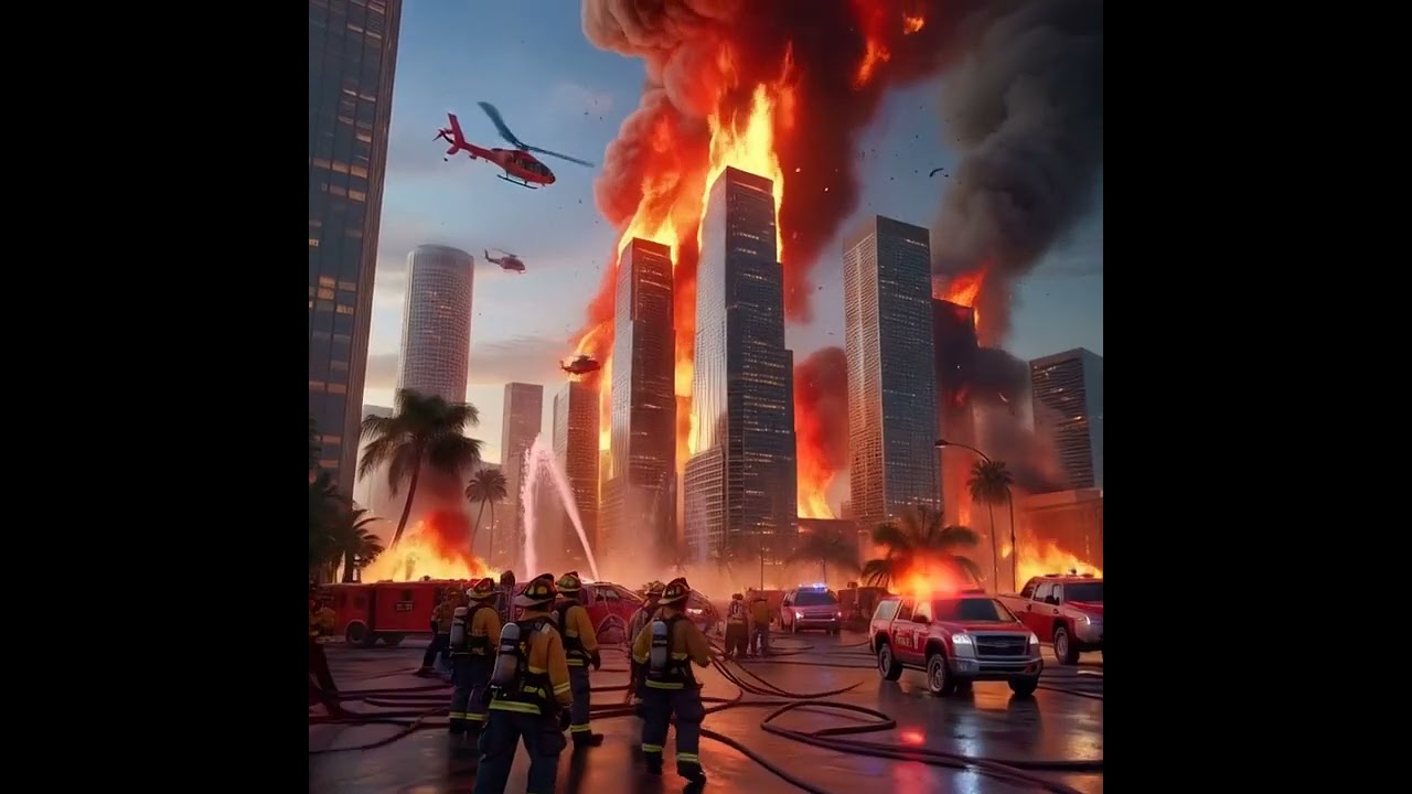 AI Recreates Los Angeles Fire:#losangelesfire #califdogrescue