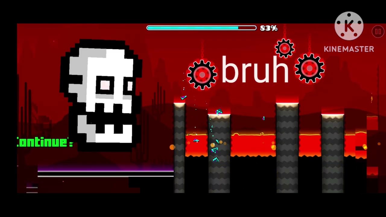 Playing geometry dash SubZero press start