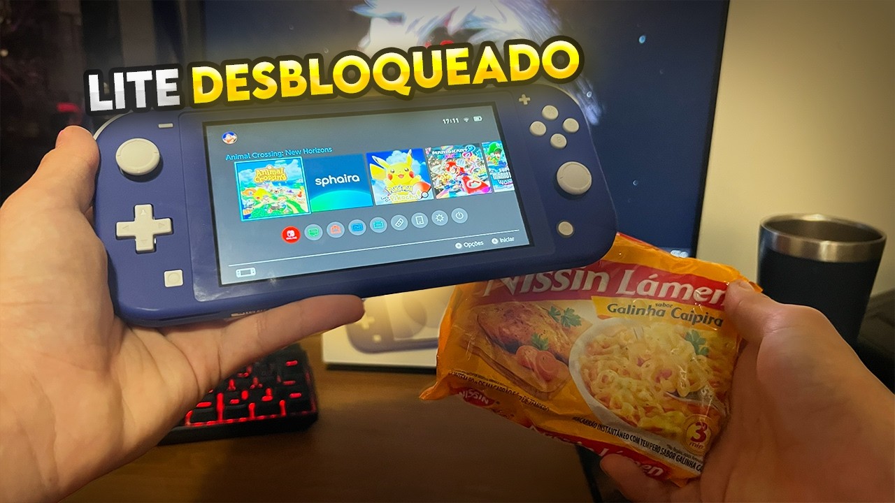 Noite Gamer com Meu Novo Switch Lite Desbloqueado!