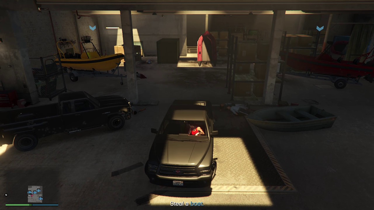 GTA V Salvage Yard Robbery, The Cargoship Robbery, Task 3, Boat