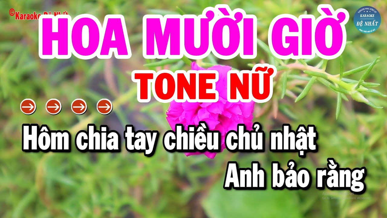 Karaoke Hoa Mười Giờ Tone Nữ Nhạc Sống Mới Dễ Hát Nhất | Karaoke Đệ Nhất
