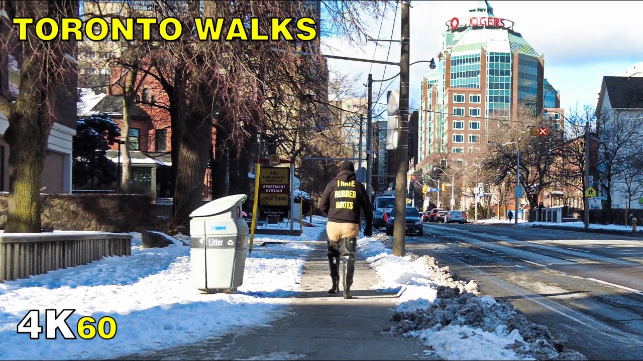 Toronto Wellesley Street Walk on the Coldest Day of 2021 (so far)
