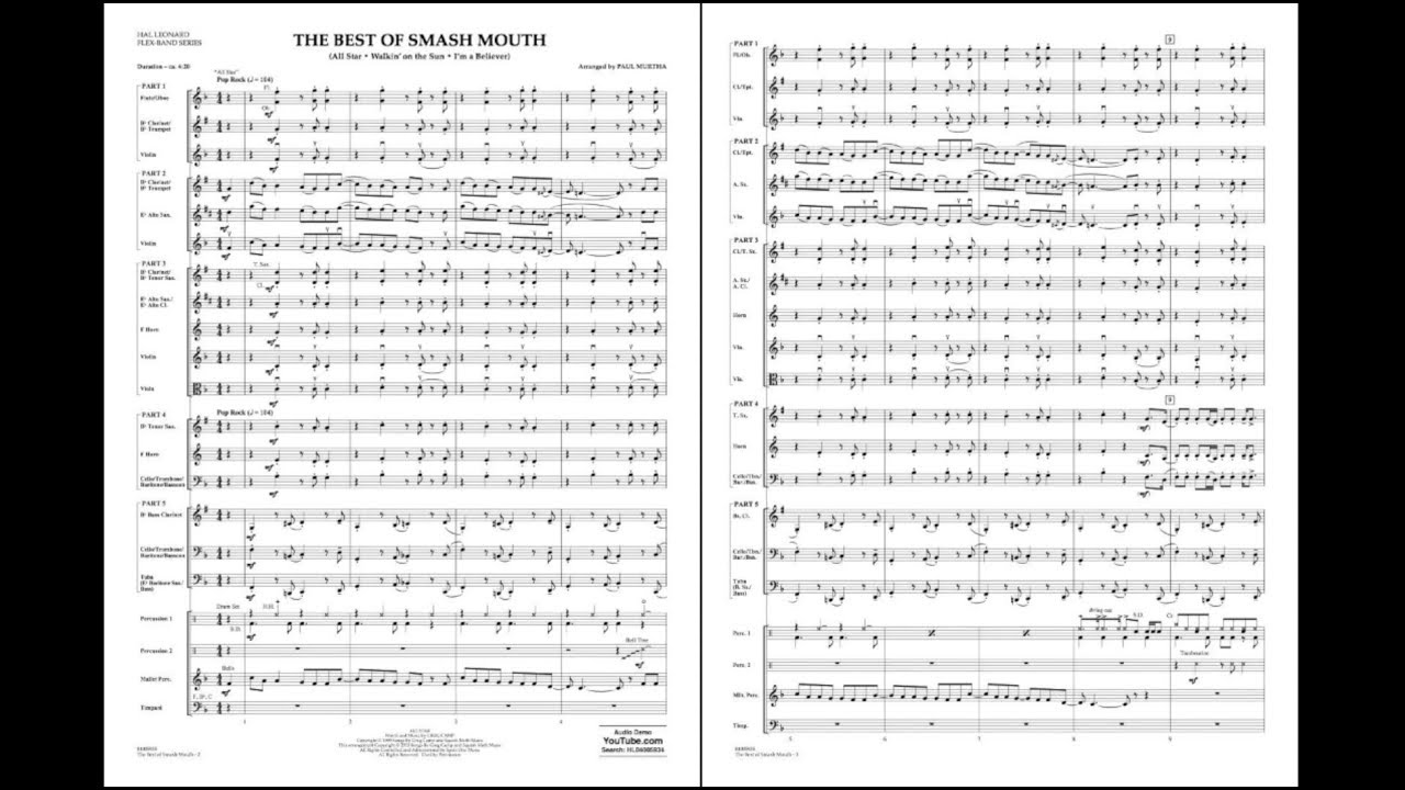 The Best of Smash Mouth arranged by Paul Murtha