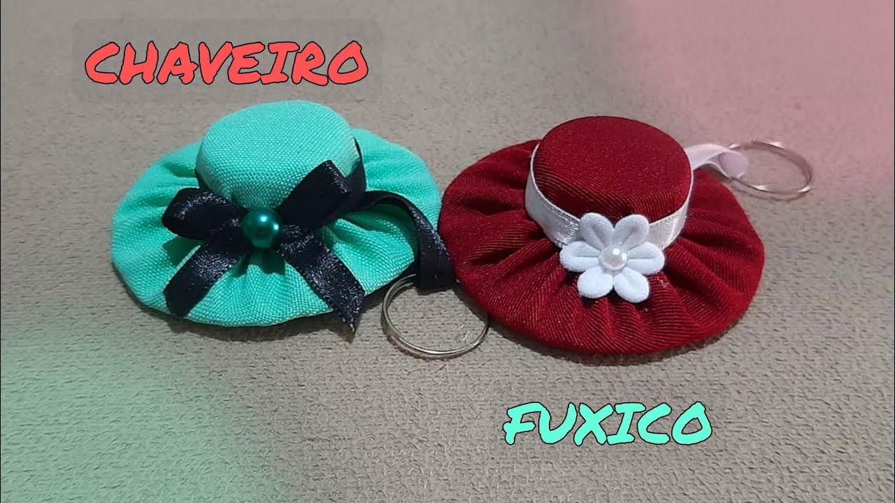 Chapéu Chaveiro de Fuxico | Tampa de garrafa pet !!