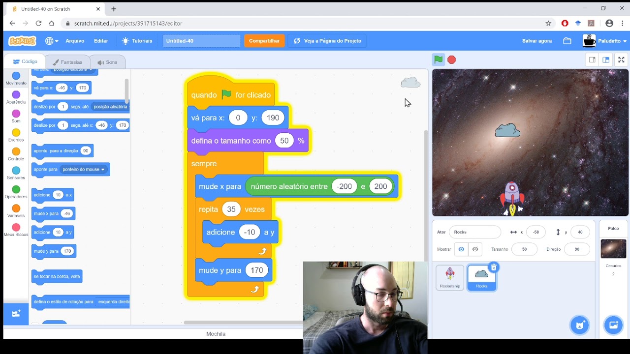 Aula no Scratch - Jogo no Espaço