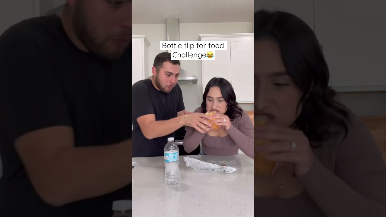 Bottle flip for food challenge😂 #shorts