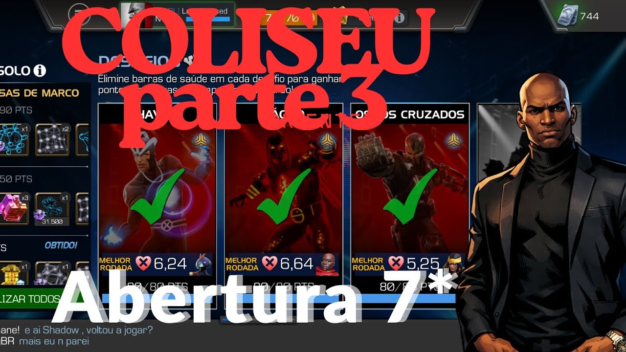 COLISEU PART3 100% ✅ + ABERTURA 🔥 + Marvel Torneio de Campeões (MCOC)