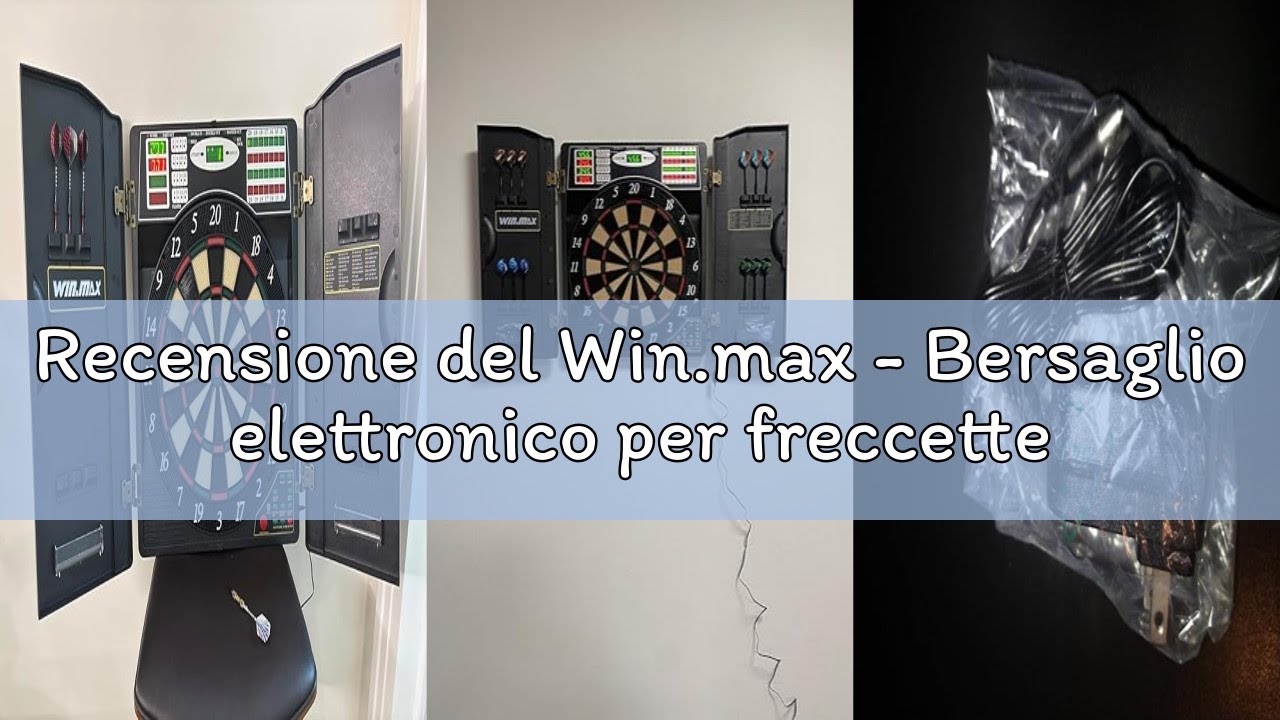 Recensione del Win.max - Bersaglio elettronico per freccette con LED, display digitale, set di 12 fr