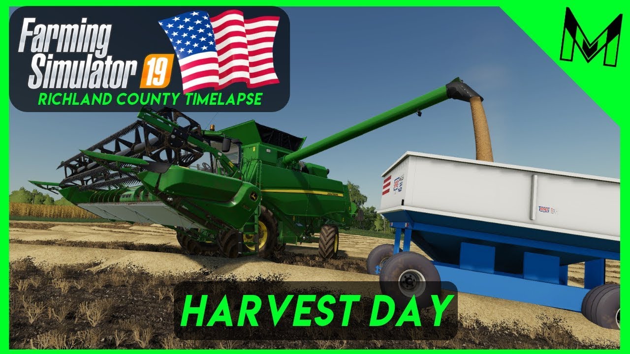Harvest Day! Richland County American Series #6 (FS19 Timelapse)