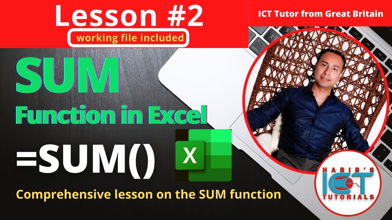 Lesson 2: SUM function in Excel | Entering Text & Numbers | FREE Excel Course