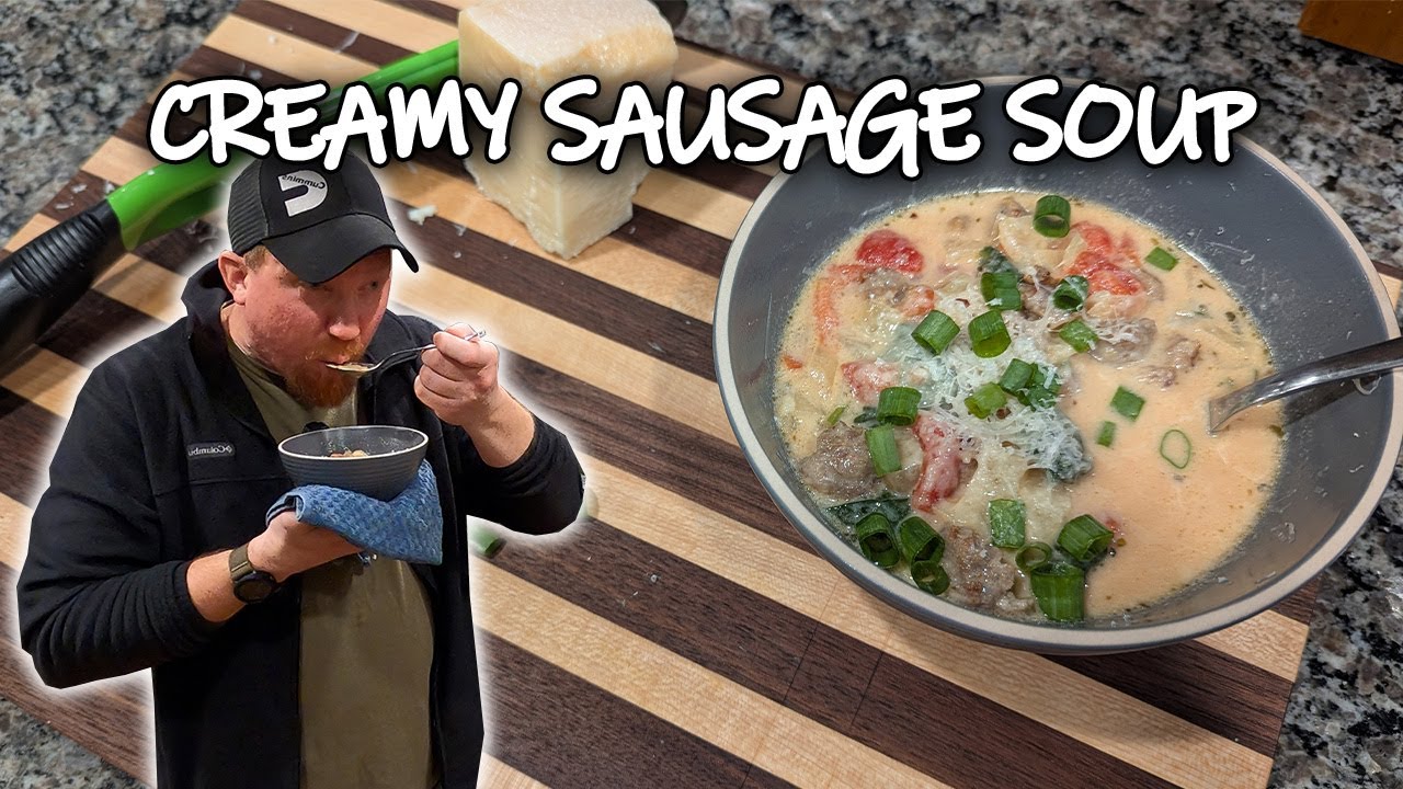 Сливочный суп с итальянской колбасой и пармезаном | Простое и вкусное блюдо для комфортного ужина