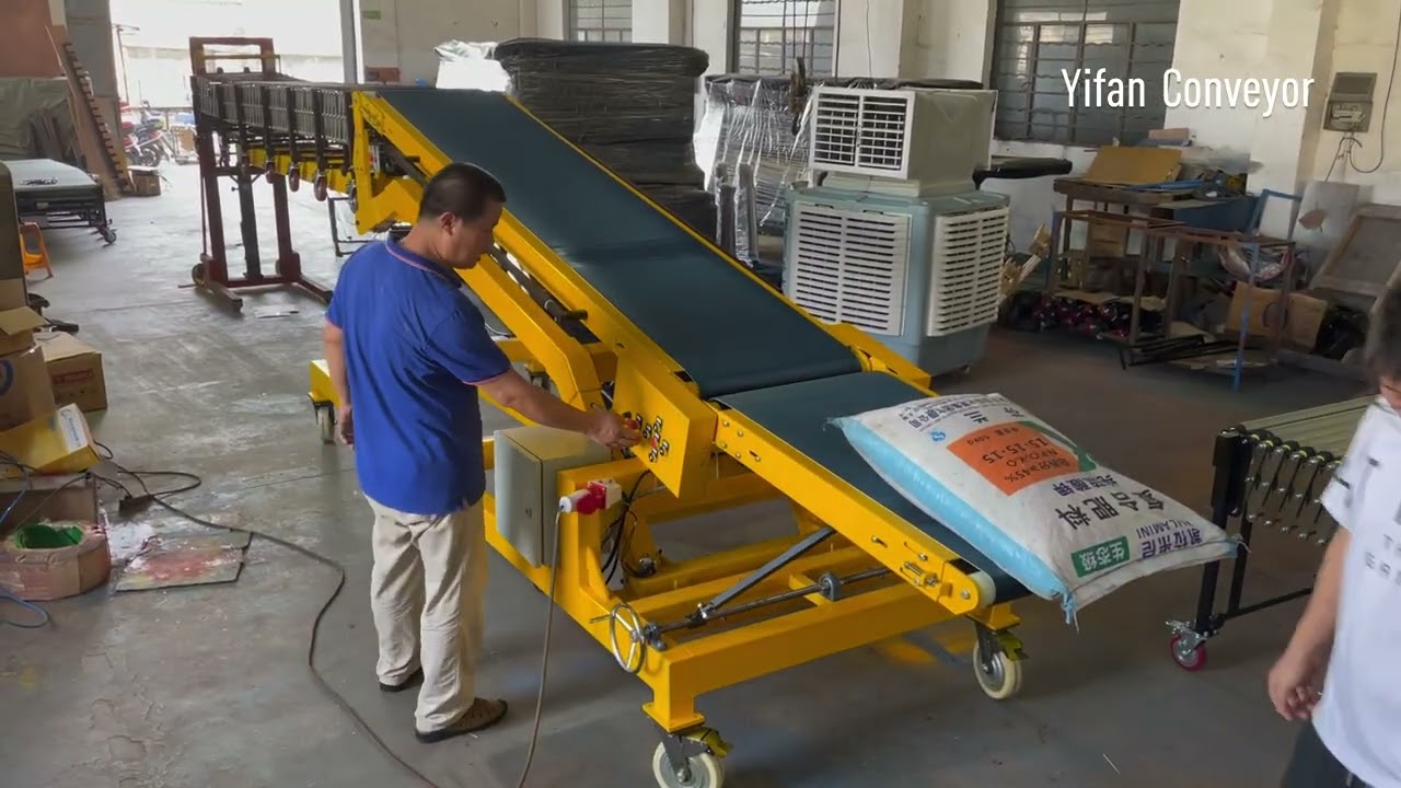 20ft Container Loading and Unloading Conveyor Belt System Manufacturer