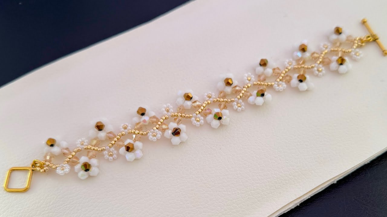 Daisy Garden Bracelet | How to Make flower beaded wedding bracelet