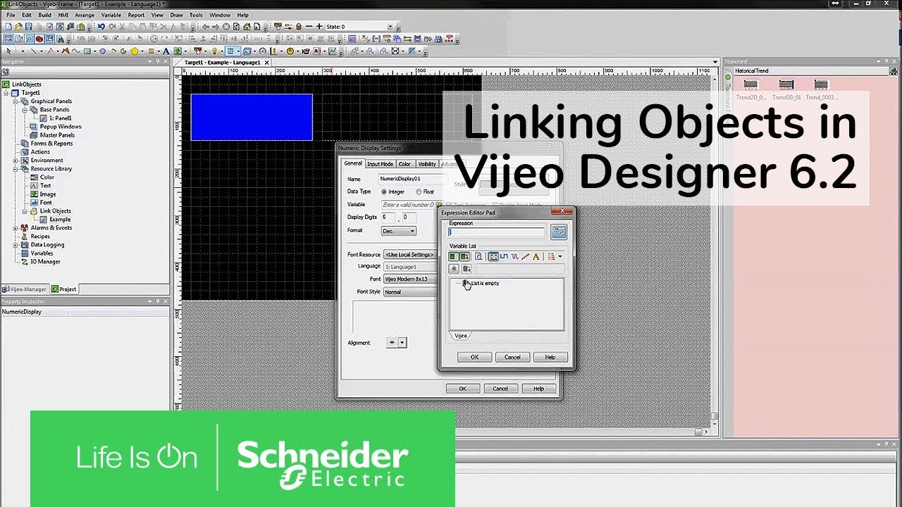 Linking Objects in Vijeo Designer 6.2 | Schneider Electric