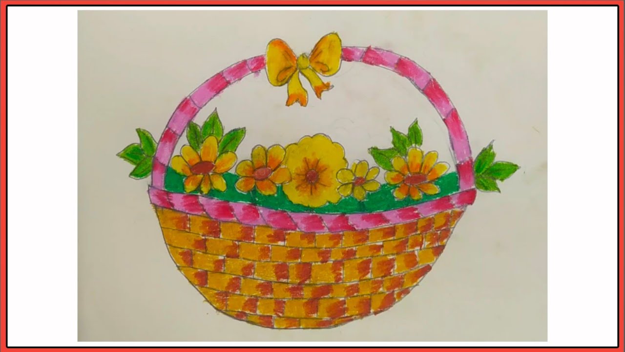 FLOWER BASKET DRAWING l ফুলের ঝুড়ি আঁকা #Shwapno_drawing