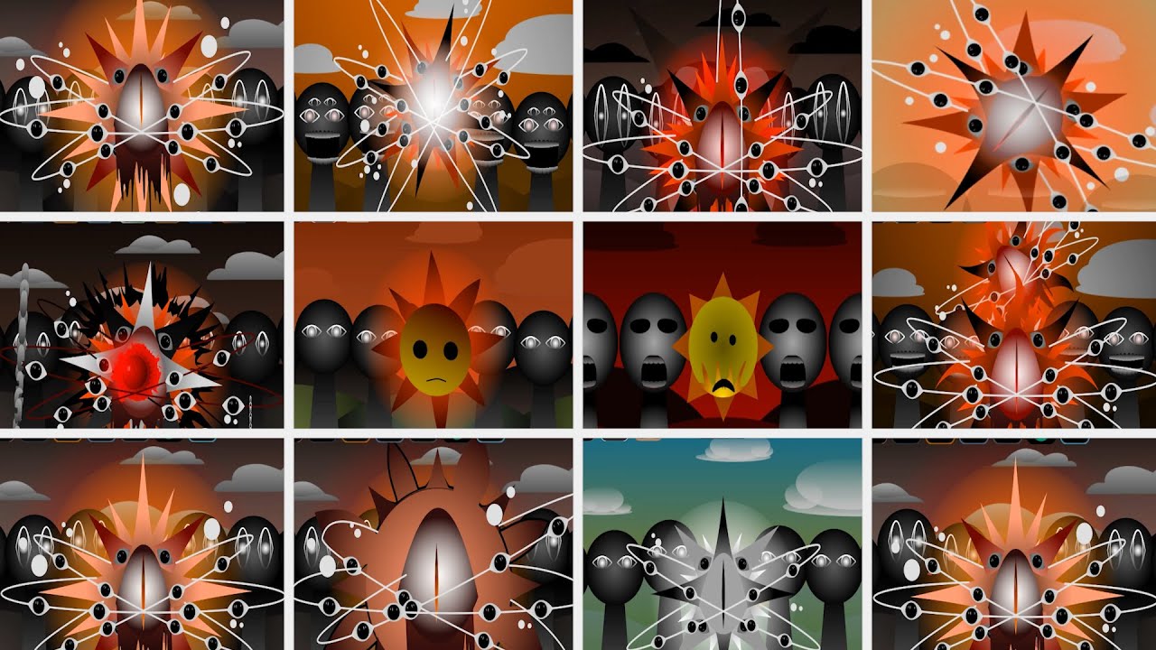 Incredibox Sprunki : All Mr. Sun in Phase 8 Battered and Bleak ( Fast & Normal )