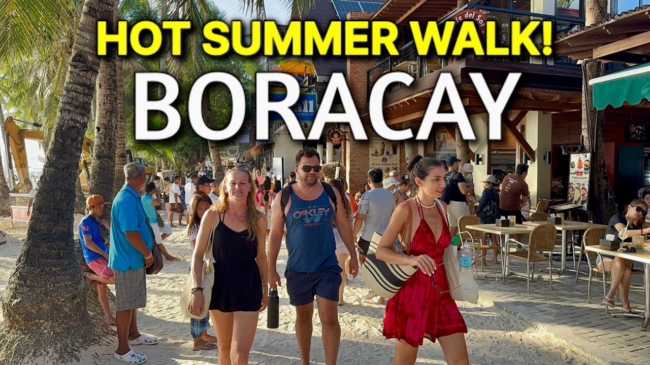Boracay HOT SUMMER TOUR in Philippines | Walking Through White Beach this Holy Week 2025!