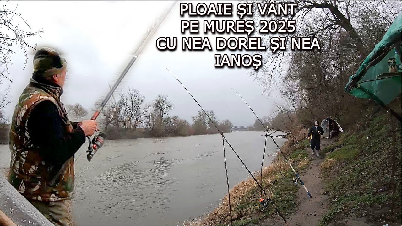 Pescuit pe Mureș 2025 cu nea Dorel si nea Ianoș PE PLOAIE și VÂNT cu Peștișor, Turtoi, Râme,Viermi