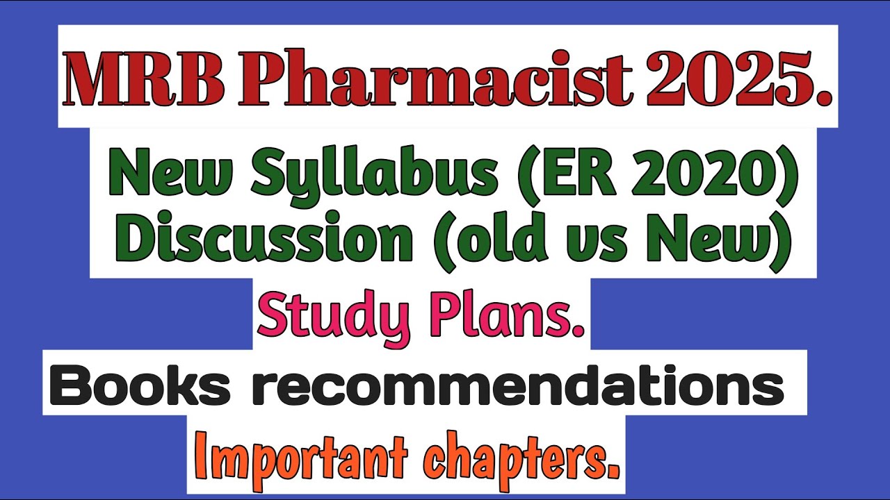 MRB Pharmacist_New syllabus Discussion_Books for Reference_Important chapters.