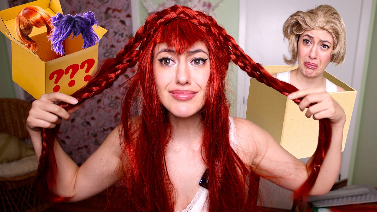 Trying on UNHINGED wigs from a MYSTERY BOX