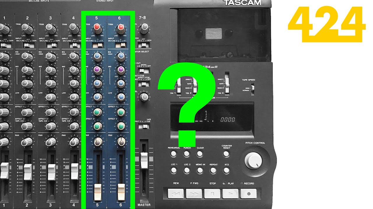 TASCAM 424 MKIII 4-TRACK Cassette Recorder: Inputs 5 & 6 | 424recording.com