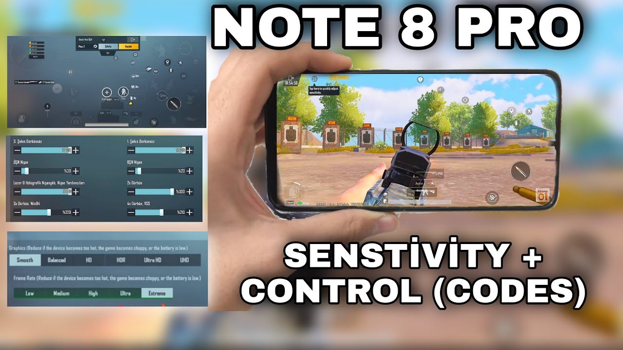 Redmi Note 8 Pro SENSTİVİTY CONTROL SETTİNGS (Codes) - Pubg Mobile / TOOXY #redminote8pro