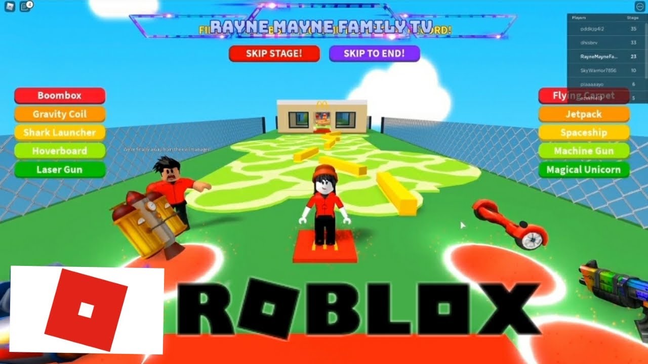 HOW TO ESCAPE FROM MCDONALD'S  PARKOUR OBBY ON ROBLOX GAMEPLAY | RAYNE MAYNE FAMILY TV