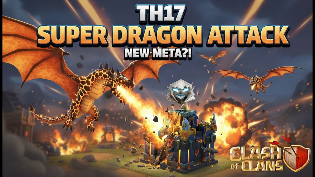 Town Hall 17 Super Dragon Attack | RC Charge | Clash of Clans