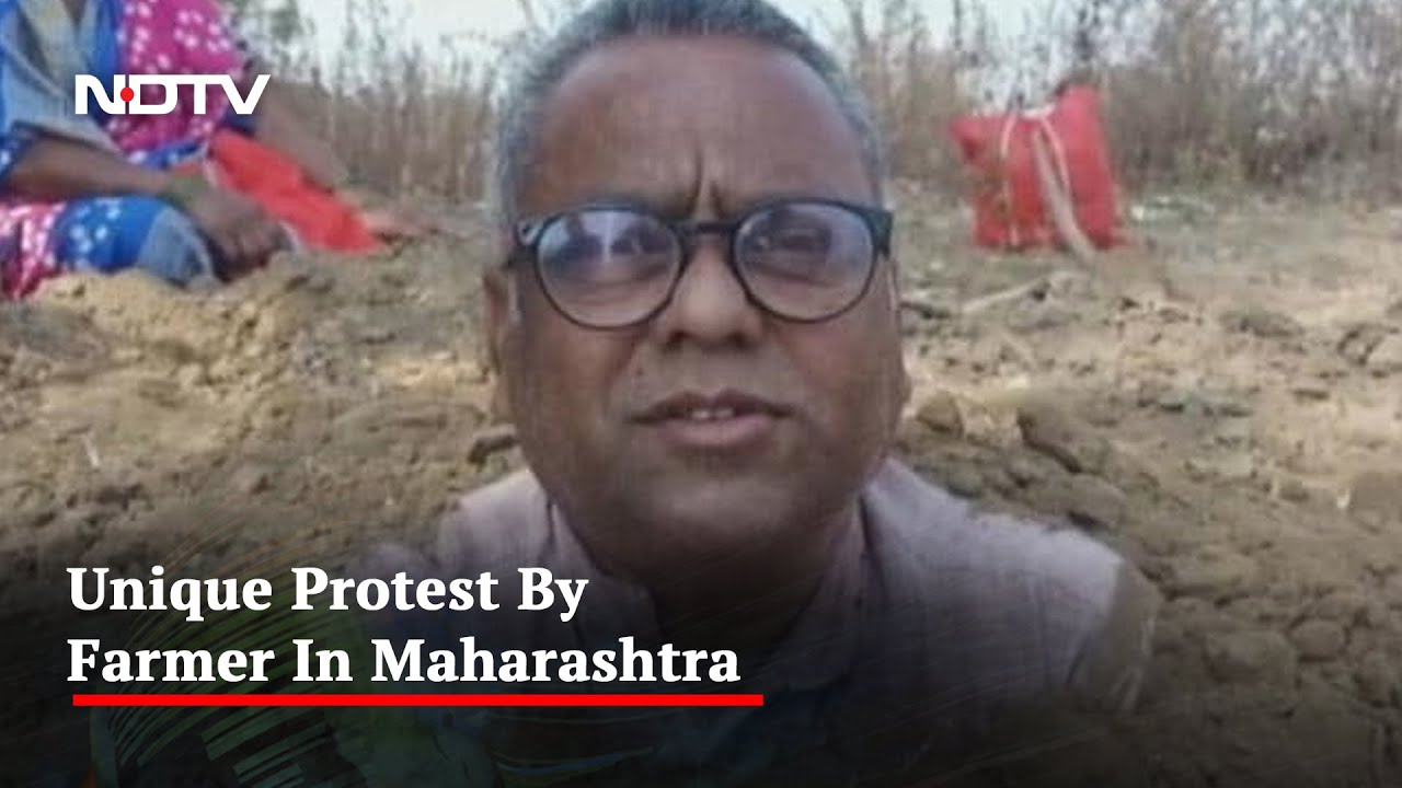 In Unique Protest, Maharashtra Farmer Buries Himself In Mud