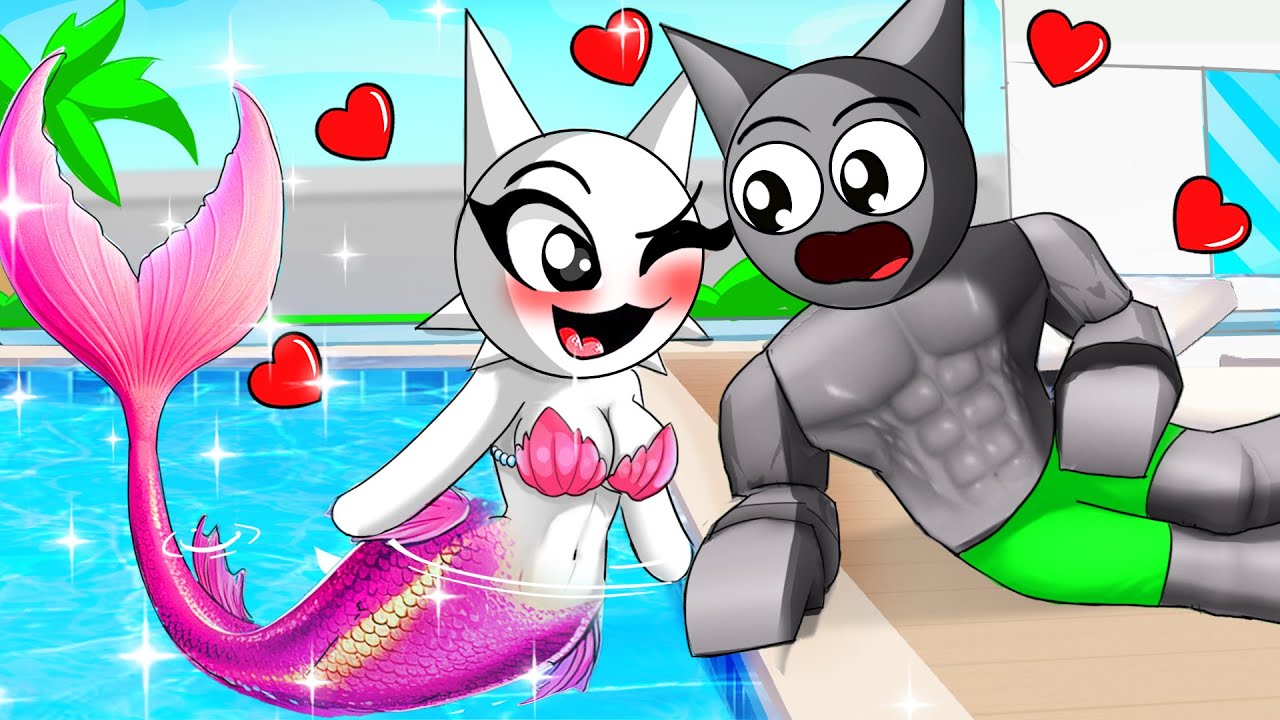 SPRUNKI MERMAID Stuck At Pool Party with Gray | Berry Sprunki