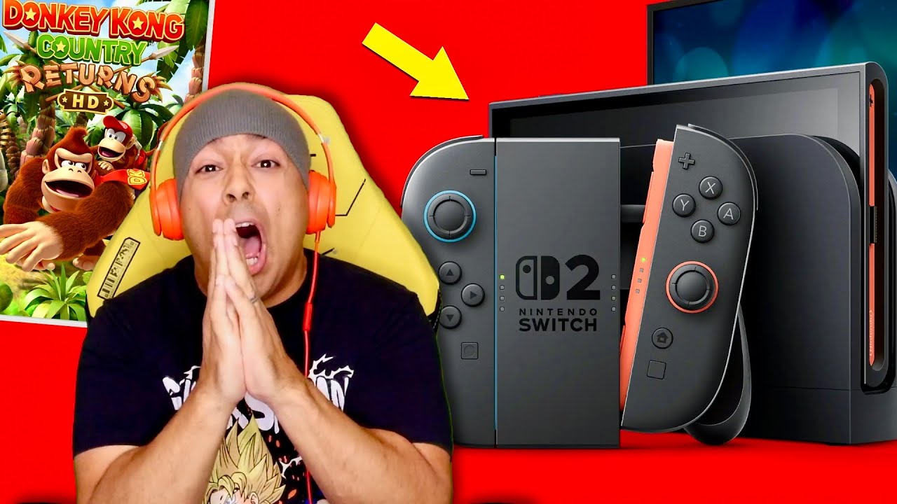 NINTENDO SWITCH 2 REACTION PLUS DONKEY COUNTRY RETURNS HD GAMEPLAY!! PLUS MARIO KART 9 REVEAL!!