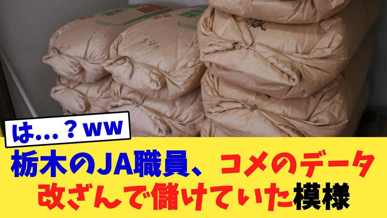 栃木のJA職員、コメのデータ改ざんで儲けていた模様