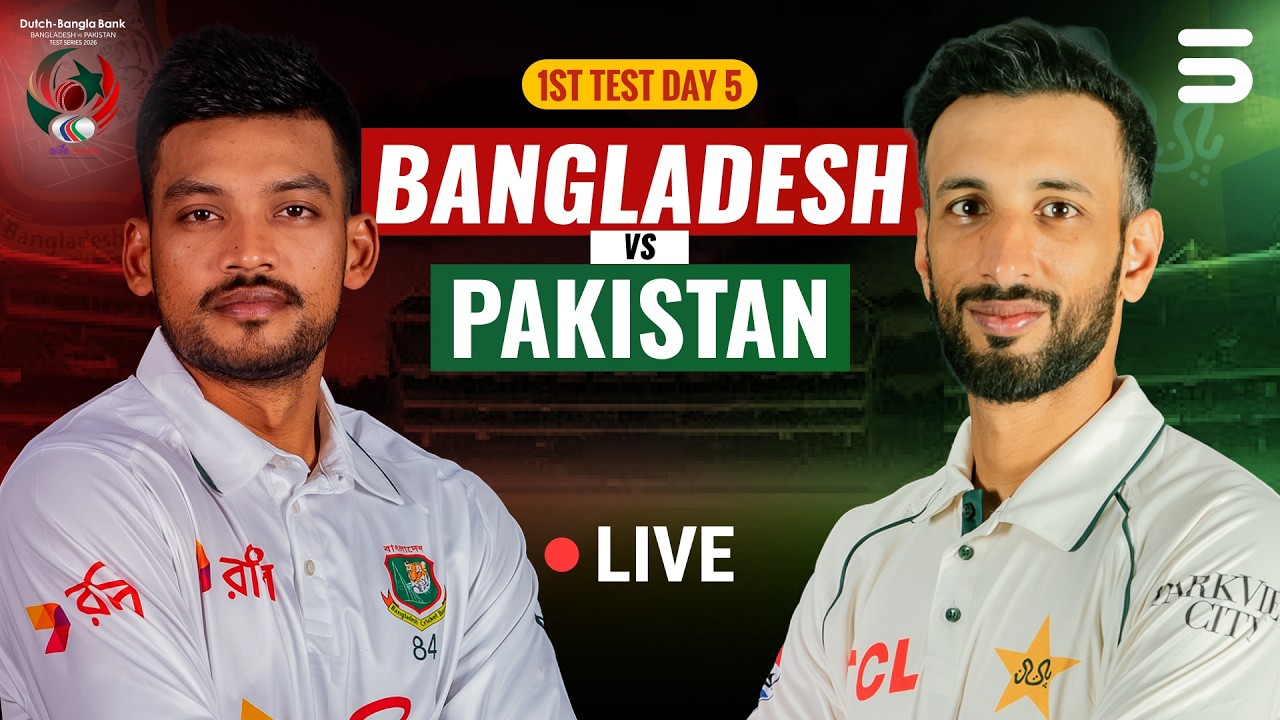 Live | Bangladesh vs Pakistan | 1st Test | Day 5 | ICC World Test Championship | M9I1T
