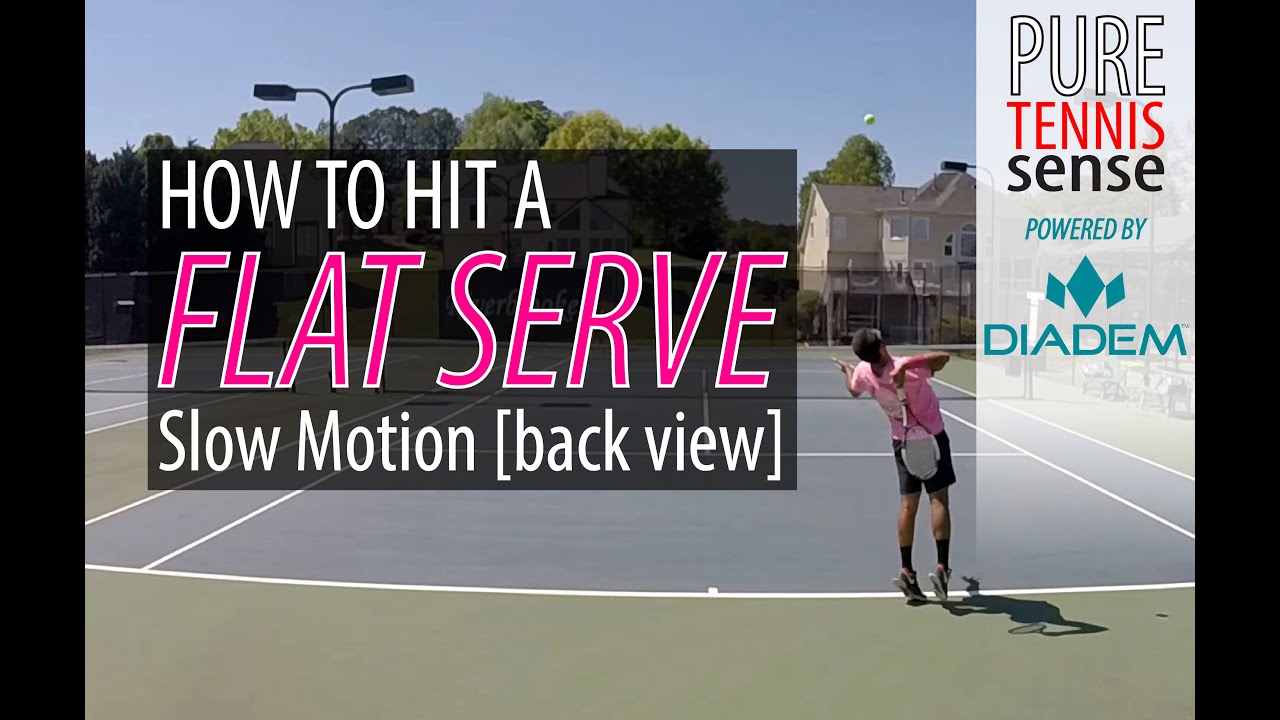 How To Hit A Flat Serve With 3 Steps In Slow Motion
