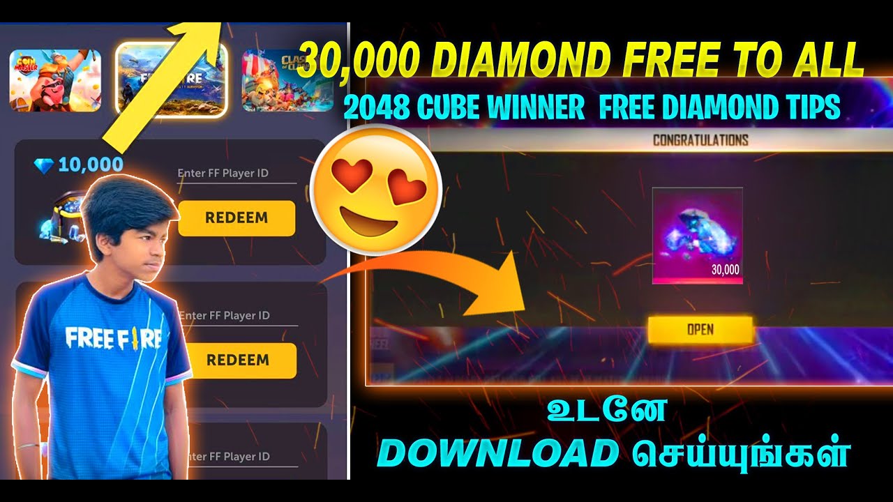 😍💎 2048 CUBE WINNER APP 😍💎 TAMIL // 10,000 DIAMONDS FREE WITH PROOF.😍💎FREE DIAMONDS & CHARCTERS