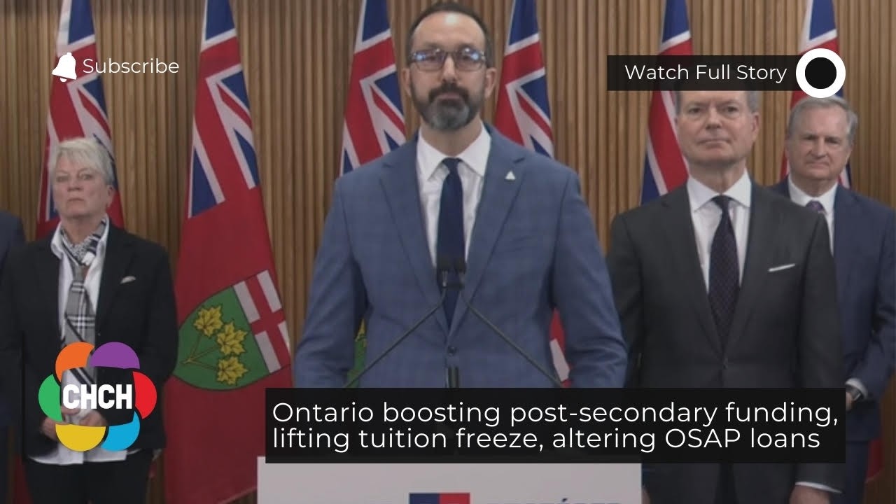 Ontario boosting post-secondary funding, lifting tuition freeze, altering OSAP loans