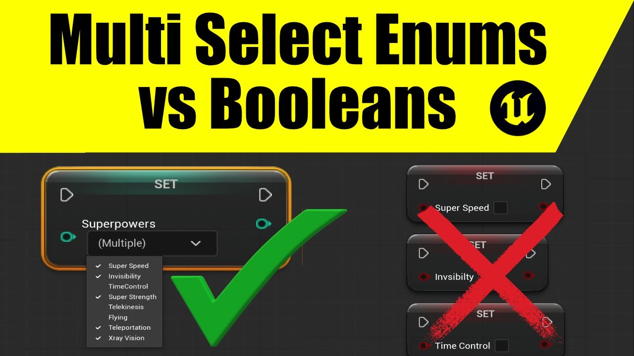 UE5 || Multi Select Enums versus Booleans In Unreal Engine Tutorial