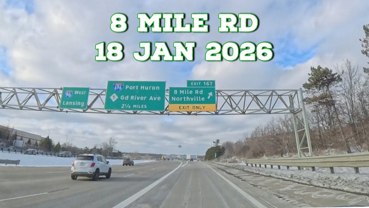 8 Mile: Livonia to Grosse Pointe Shores | No Talking Winter Drive