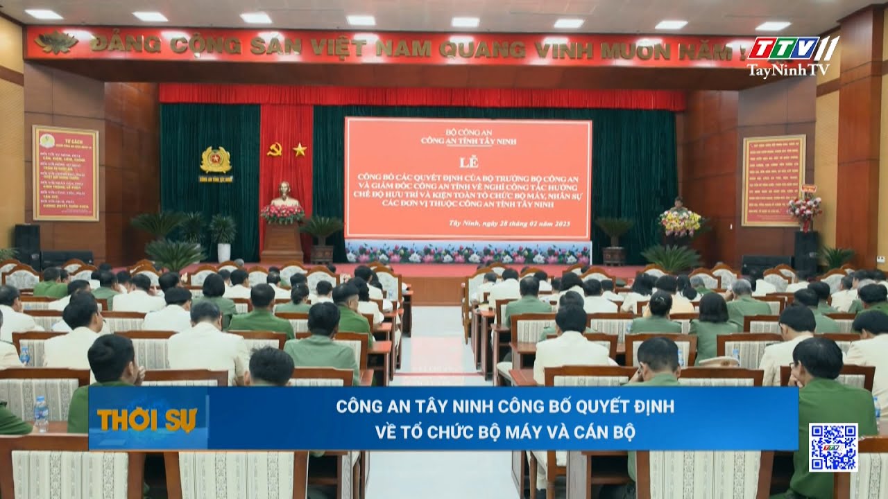 Công an Tây Ninh công bố quyết định về tổ chức bộ máy và cán bộ | TayNinhTV