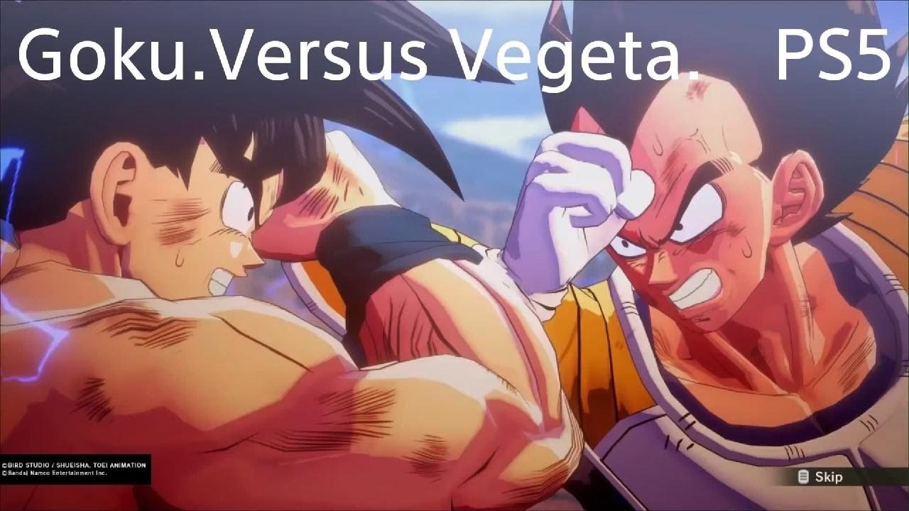 Goku versus Vegeta, Dragon Ball Z Kakarot game.Play PS5.